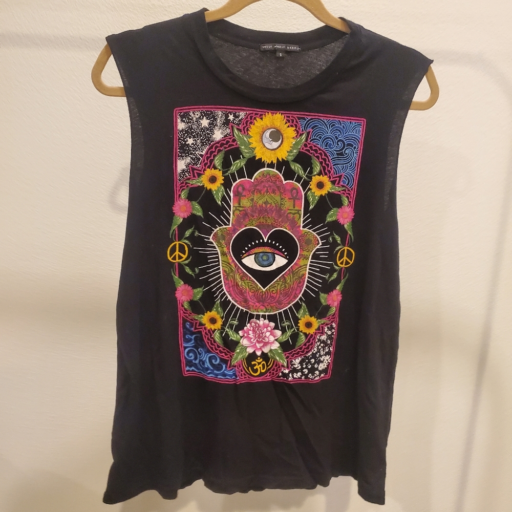 Urban Outfitters Hippie design moon sunflower tank top